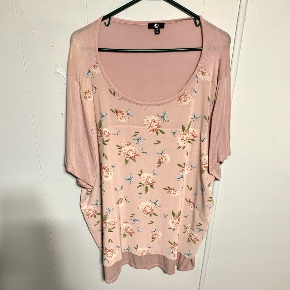 A&I Pink Floral Blouse Size 3x